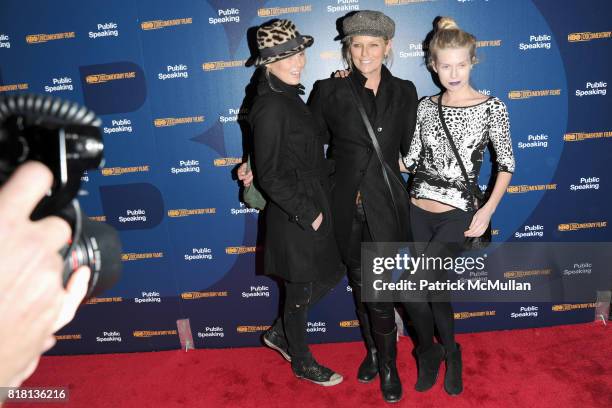 Theodora Richards, Patti Hansen and Alexandra Richards attend The HBO Documentary Films Premiere of PUBLIC SPEAKING - Arrivals at MoMA on November...