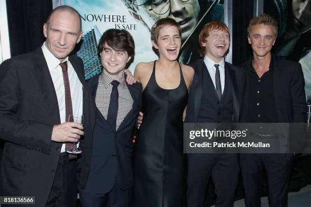 Ralph Fiennes, Daniel Radcliffe, Emma Watson, Rupert Grint and Tom Felton attend New York Premiere of HARRY POTTER AND THE DEATHLY HALLOWS at Alice...