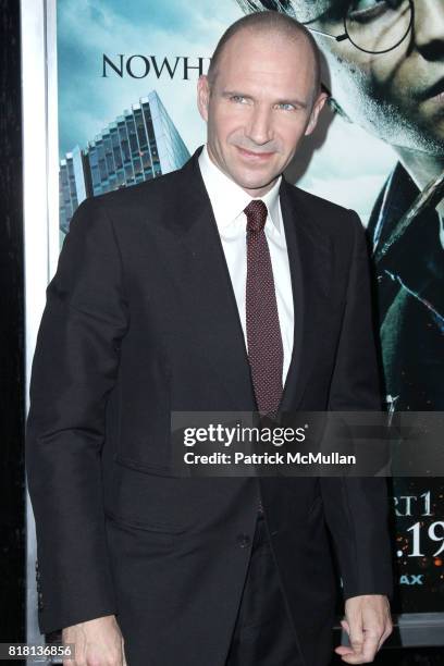 Ralph Fiennes attends New York Premiere of HARRY POTTER AND THE DEATHLY HALLOWS at Alice Tully Hall on November 15, 2010 in New York City.