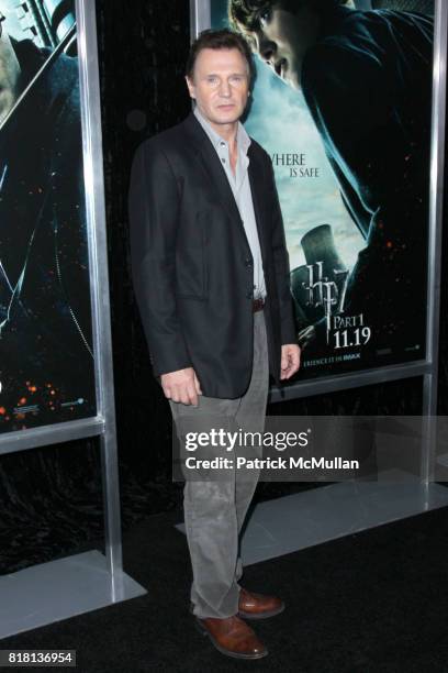 Liam Neeson attends New York Premiere of HARRY POTTER AND THE DEATHLY HALLOWS at Alice Tully Hall on November 15, 2010 in New York City.