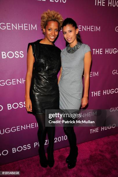 Carly Cushnie and Michelle Ochs attend THE HUGO BOSS PRIZE Annual Party 2010 Arrivals at Solomon R. Guggenheim Museum NYC on November 4, 2010 in New...