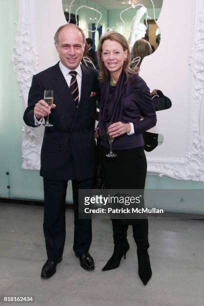 Alan Behr and Julie Behr attend GEOFFREY BRADFIELD'S "THE QUICK AND THE DEAD" Opening at Sebastian + Barquet Gallery on November 1st, 2010 in New...