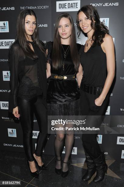 Alejandra Cata, Thea Carley, Melody Candil and attend THE CINEMA SOCIETY & DKNY JEANS host a screening of "DUE DATE" at Lavo on November 1, 2010 in...