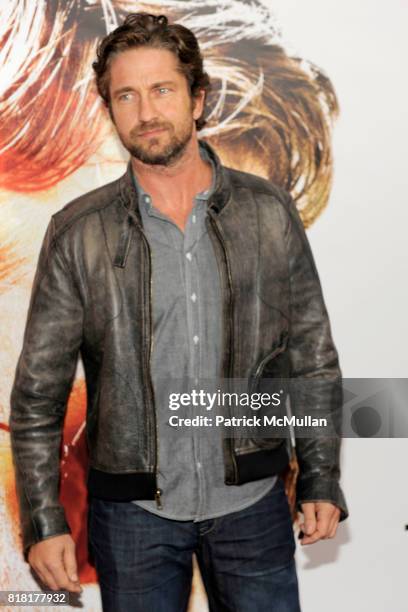 Gerard Butler attends LIONSGATE and THE CINEMA SOCIETY host the premiere of THE NEXT THREE DAYS at Ziegfeld Theater on November 9, 2010 in New York...