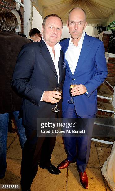 Gary Farrow and Dylan Jones attend The Spectator Summer Party, at The Spectator's office on July 3, 2008 in London, England.