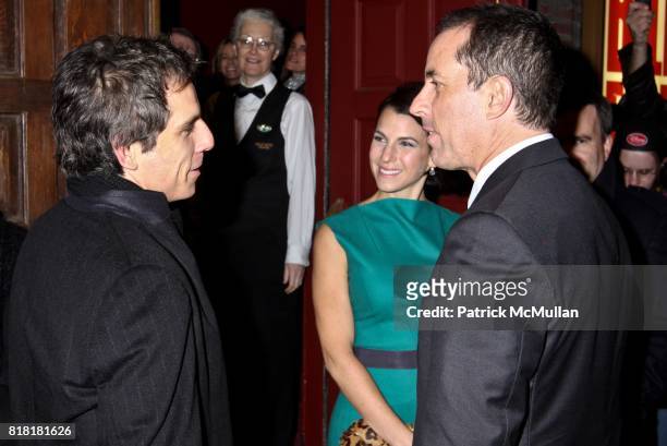 Ben Stiller, Jessica Seinfeld and Jerry Seinfeld attend COLIN QUINN, LONG STORY SHORT OPENING NIGHT - DIRECTED BY JERRY SEINFELD at Helen Hayes...