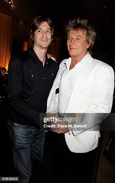 Jesse Wood and Rod Stewart attend the Salon Prive Summer Ball, at the Hurlingham Park on July 3, 2008 in London, England.