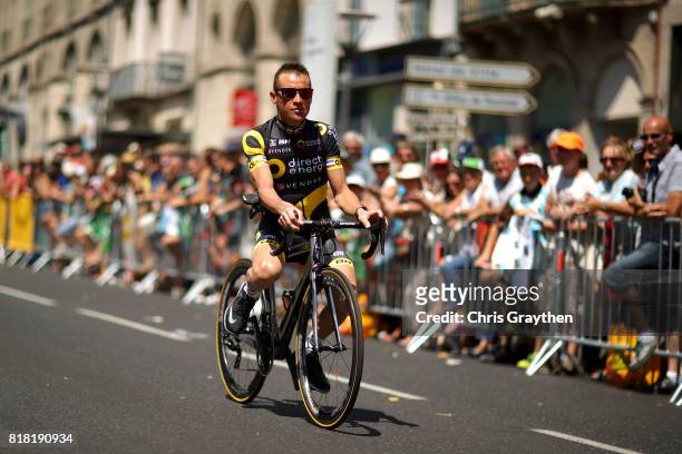 Thomas Voeckler of France riding for Direct Energie rides to the start during stage 16 of the 2017 Le Tour de France, a 165km stage from Le...