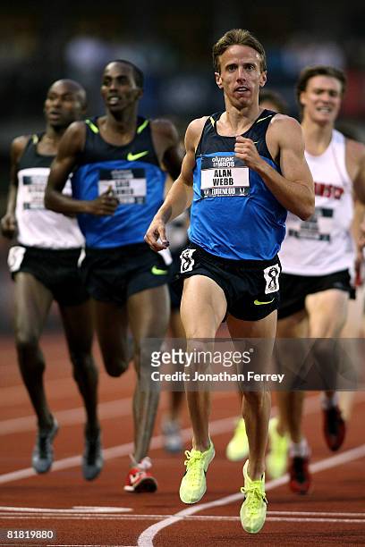 Alan Webb competes in the men's 1,500 meter heats during day five of the U.S. Track and Field Olympic Trials at Hayward Field on July 3, 2008 in...