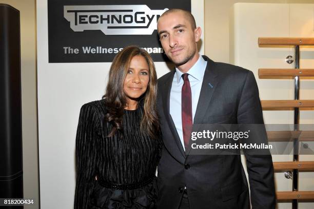 Maryse Thomas and Angelo Peruzzi attend Technogym U.S. Showroom Launch Event at 70 Greene St. On November 16, 2010 in New York City.