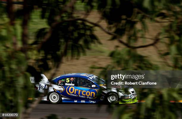 Mark Winterbottom of Ford Performance Racing in action during practice for round six of the V8 Supercars Championship Series at Hidden Valley Raceway...