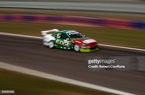Steven Richards of Ford Performance Racing drives his Ford during practice for round six of the V8 Supercars Championship Series at Hidden Valley...