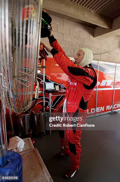 Mark Skaife of the Toll Holden Racing Team prepares for the practice session for round six of the V8 Supercars Championship Series at Hidden Valley...