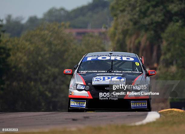 Shane Van Gisbergen of SP Tools Racing drives his Ford during practice for round six of the V8 Supercars Championship Series at Hidden Valley Raceway...