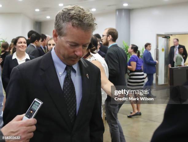 Sen. Rand Paul , walks through the Senate subway inside of the US Capitol on July 18, 2017 in Washington, DC. Senate Majority Leader Mitch McConnell...