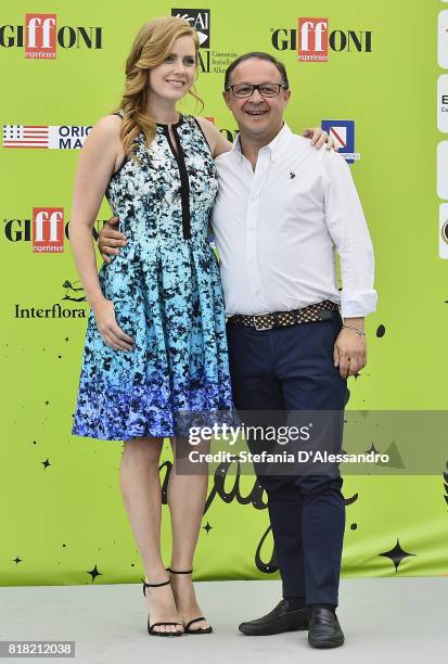Amy Adams and Piero Rinaldi attend Giffoni Film Festival 2017 Day 5 Photocall on July 18, 2017 in Giffoni Valle Piana, Italy.