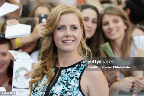 Actress Amy Adams attends Giffoni Film Festival 2017 blue carpet on July 18, 2017 in Giffoni Valle Piana, Italy.