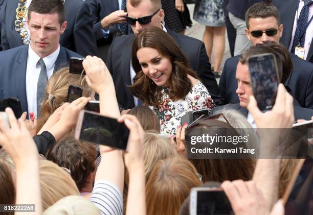 Catherine, Duchess of Cambridge visits Gdansk Town Market during day 2 of the Royal Tour of Poland and Germany on July 18, 2017 in Gdansk, Poland.