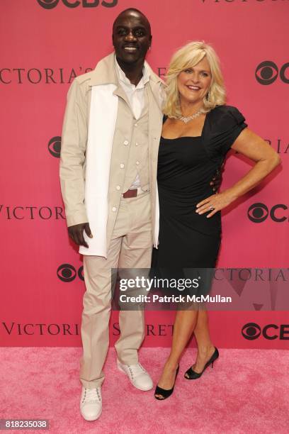 Akon and Sharen Turney attend VICTORIA'S SECRET Fashion Show 2010 Arrivals at Lexington Armory on November 10th, 2010 in New York City.