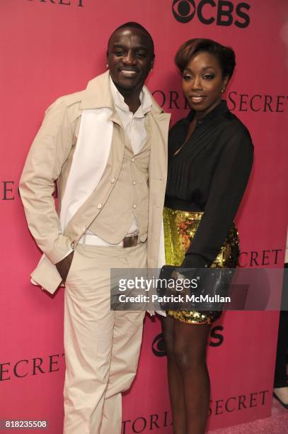 Akon and Estelle Fanta Swaray attend VICTORIA'S SECRET Fashion Show 2010 Arrivals at Lexington Armory on November 10th, 2010 in New York City.