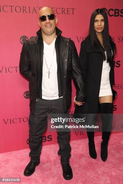 Vin Diesel and ? attend VICTORIA'S SECRET Fashion Show 2010 Arrivals at Lexington Armory on November 10th, 2010 in New York City.