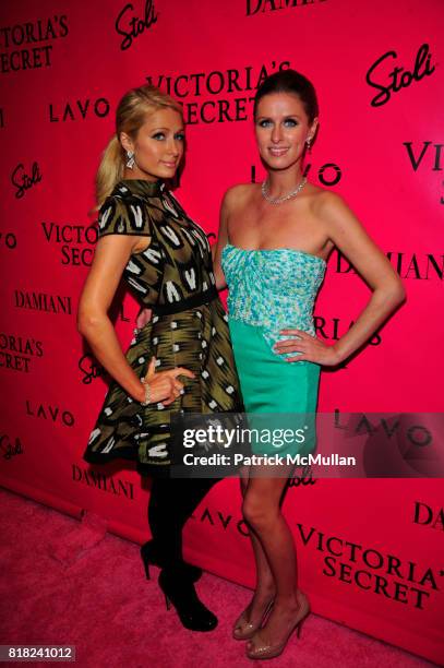 Paris Hilton and Nicky Hilton attend VICTORIAS SECRET Fashion SHow After-Party Red-Carpet Arrivals at LAVO NYC on November 10, 2010 in New York City.