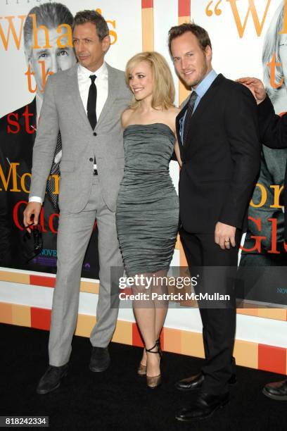 Jeff Goldblum, Rachel McAdams and Patrick Wilson attend WORLD PREMIERE of MORNING GLORY at Clearview Cinemas' Ziegfeld on November 7, 2010 in New...