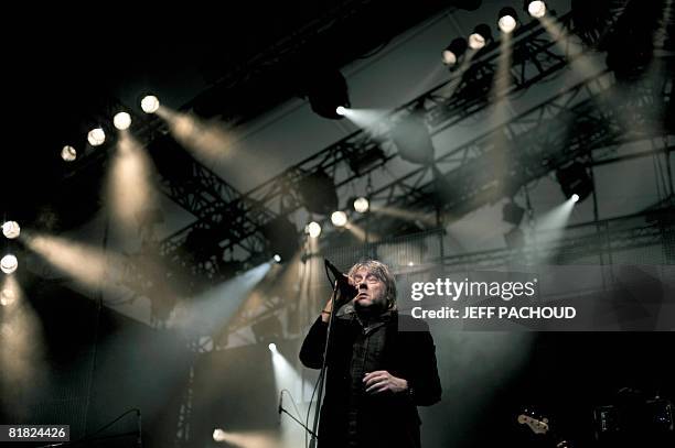 Belgian artist Arno performs on stage, on July 04, 2008 in Belfort, eastern France during the 20th edition of the French rock festival "Les...