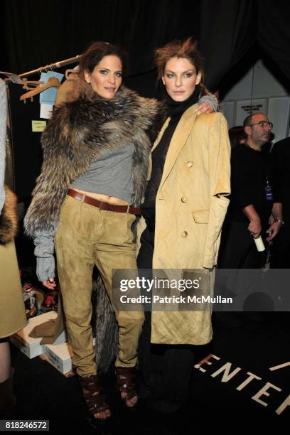 Frankie Rayder and Angela Lindvall attend MICHAEL KORS Fall 2010 Collection at Bryant Park Tent on February 17th, 2010 in New York City.