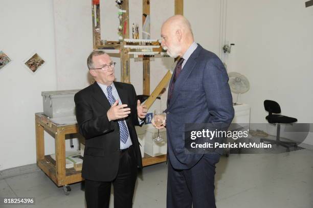 Jim O'Donnell and Richard Armstrong attend JEFF KOONS and BMW ART CAR Announcement at Jeff Koons Studio on February 2, 2010 in New York City.