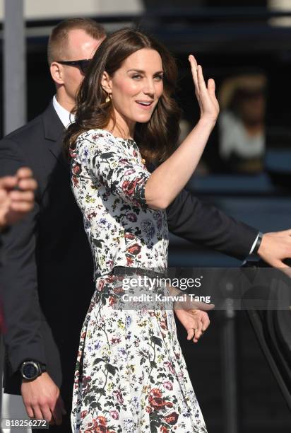 Catherine, Duchess of Cambridge is seen on her way to the Solidarity Monument during day 2 of their Royal Tour of Poland and Germany on July 18, 2017...