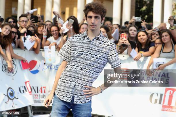 Favij attends Giffoni Film Festival 2017 Day 5 Blue Carpet on July 18, 2017 in Giffoni Valle Piana, Italy.