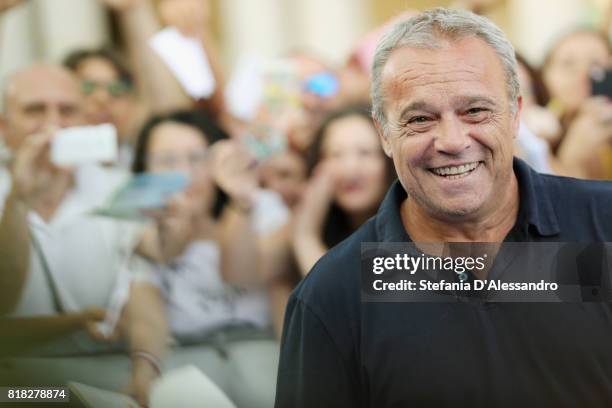 Actor Claudio Amendola attends Giffoni Film Festival 2017 blue carpet on July 18, 2017 in Giffoni Valle Piana, Italy.