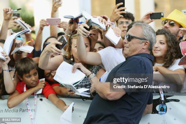 Actor Claudio Amendola attends Giffoni Film Festival 2017 blue carpet on July 18, 2017 in Giffoni Valle Piana, Italy.