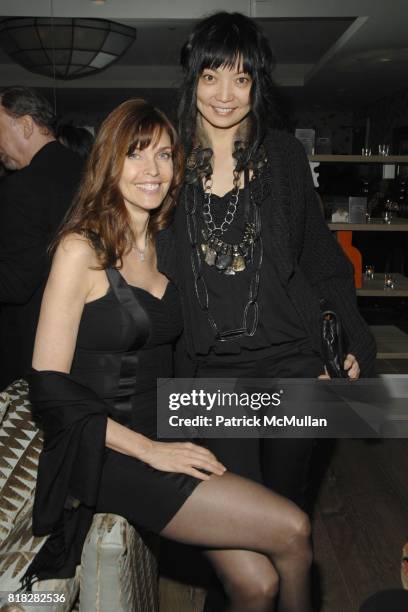 Carol Alt and Irina Pantaeva attend THE CINEMA SOCIETY & SCREENVISION host the after party for "THE GHOST WRITER" at Crosby Street Hotel on February...