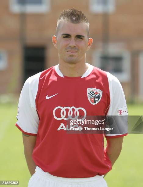 Christopher Reinhard poses during the 2nd Bundesliga Team Presentation of 1.FC Ingolstadt on July 04, 2008 in Ingolstadt, Germany.