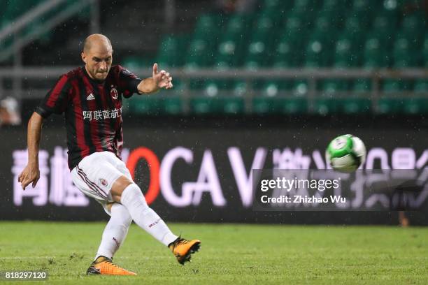 Gabriel Paletta of AC Milan at University Town during the 2017 International Champions Cup football match between AC milan and Borussia Dortmund...