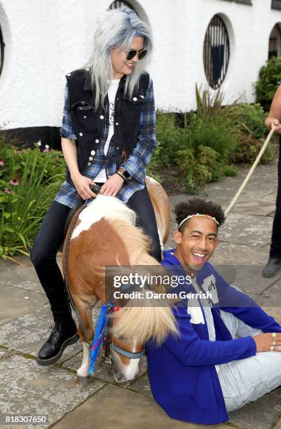 Alison Mosshart and Jordan Stephens attend the J Brand x Bella Freud garden tea party on July 18, 2017 in London, England.