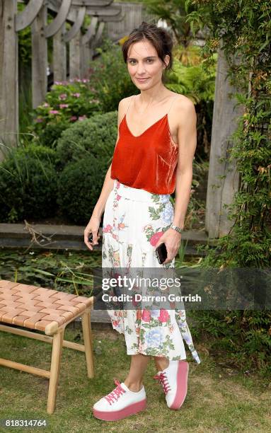 Sheherazade Goldsmith attends the J Brand x Bella Freud garden tea party on July 18, 2017 in London, England.