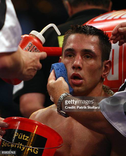Felix Sturm of Germany looks on during the WBA middleweight world championship fight against Randy Griffin of United States of America at the Gerry...