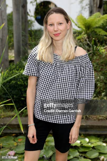 Frances Costelloe attends the J Brand x Bella Freud garden tea party on July 18, 2017 in London, England.