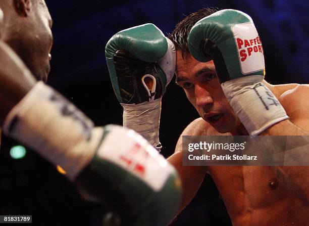 Felix Sturm of Germany in action during the WBA middleweight world championship fight against Randy Griffin of United States of America at the Gerry...