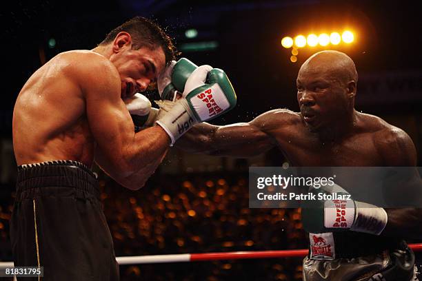 Felix Sturm of Germany in action during the WBA middleweight world championship fight against Randy Griffin of United States of America at the Gerry...