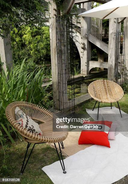 Atmosphere at the J Brand x Bella Freud garden tea party on July 18, 2017 in London, England.