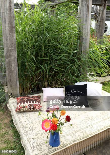 Atmosphere at the J Brand x Bella Freud garden tea party on July 18, 2017 in London, England.