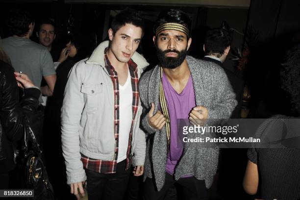Andrew Kanakis and Rameet Chawla attend TIMO WEILAND after party at The Wooly on February 15, 2010 in New York City.