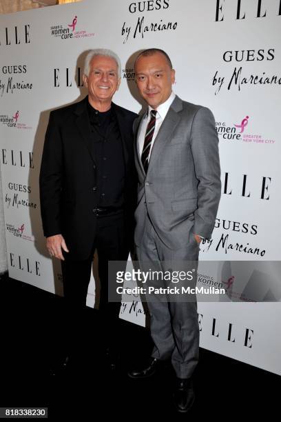Maurice Marciano and Joe Zee attend BENEFIT COCKTAIL PARTY with ELLE MAGAZINE & GUESS BY MARCIANO at Guess by Marciano on February 4, 2010.