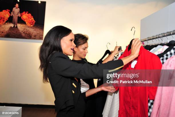 Amanda Garrigus and Rachel Luttrell attend MINNIE MORTIMER Fall 2010 Presentation at Mina Gallery on February 9, 2010 in New York City.