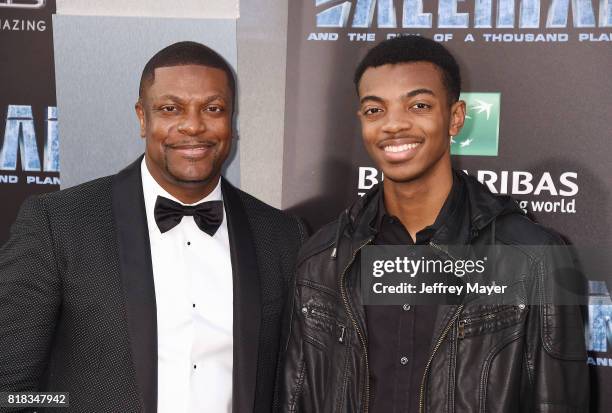 Actor Chris Tucker and Destin Tucker arrive at the Premiere Of EuropaCorp And STX Entertainment's 'Valerian And The City Of A Thousand Planets' at...