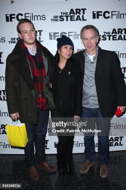 Kevin McEnroe, Patti Smyth and John McEnroe attend The New York Premeier of: THE ART OF THE STEAL at Moma on February 9, 2010 in New York City.